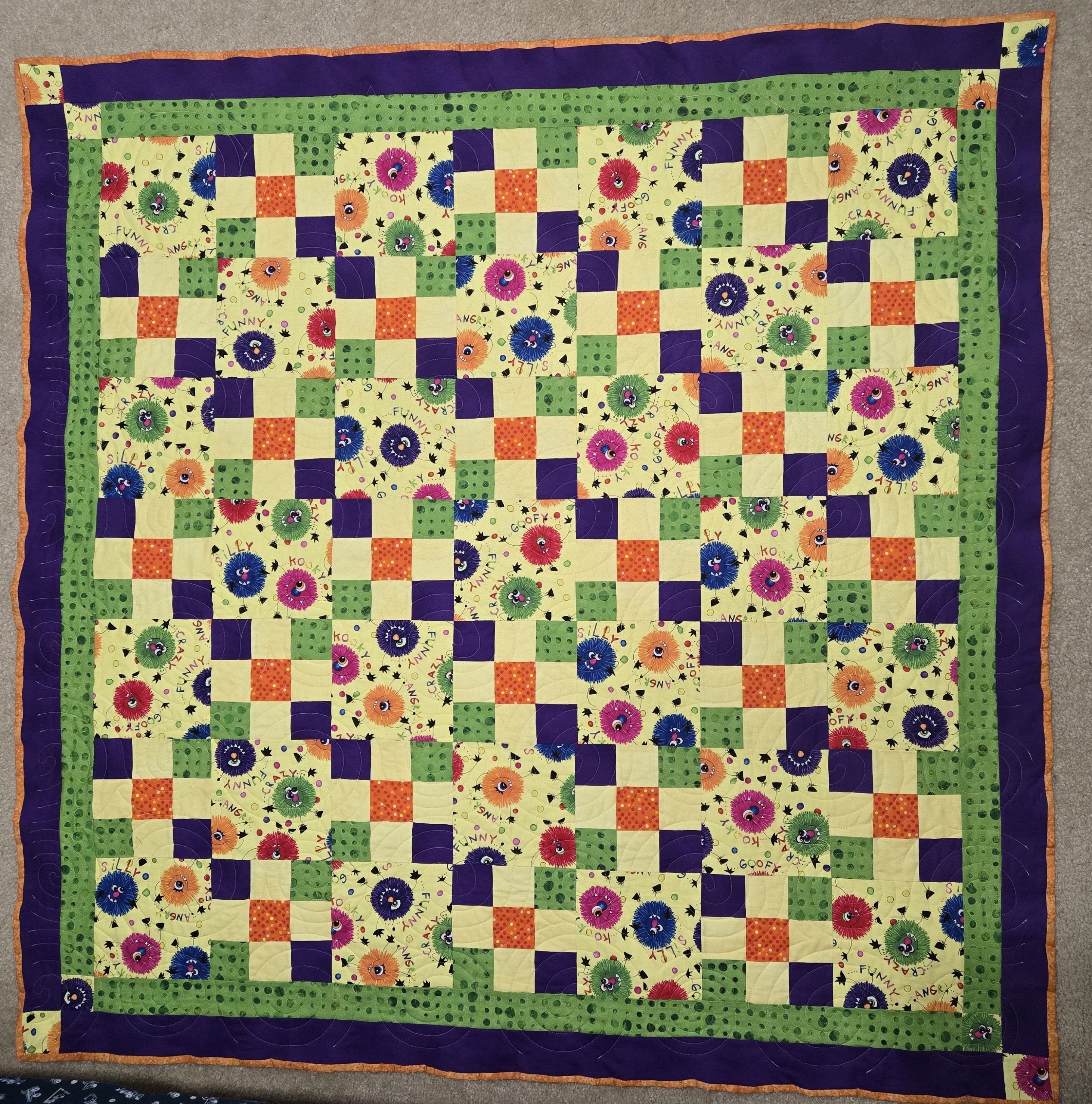 Puffballs with emotions quilt