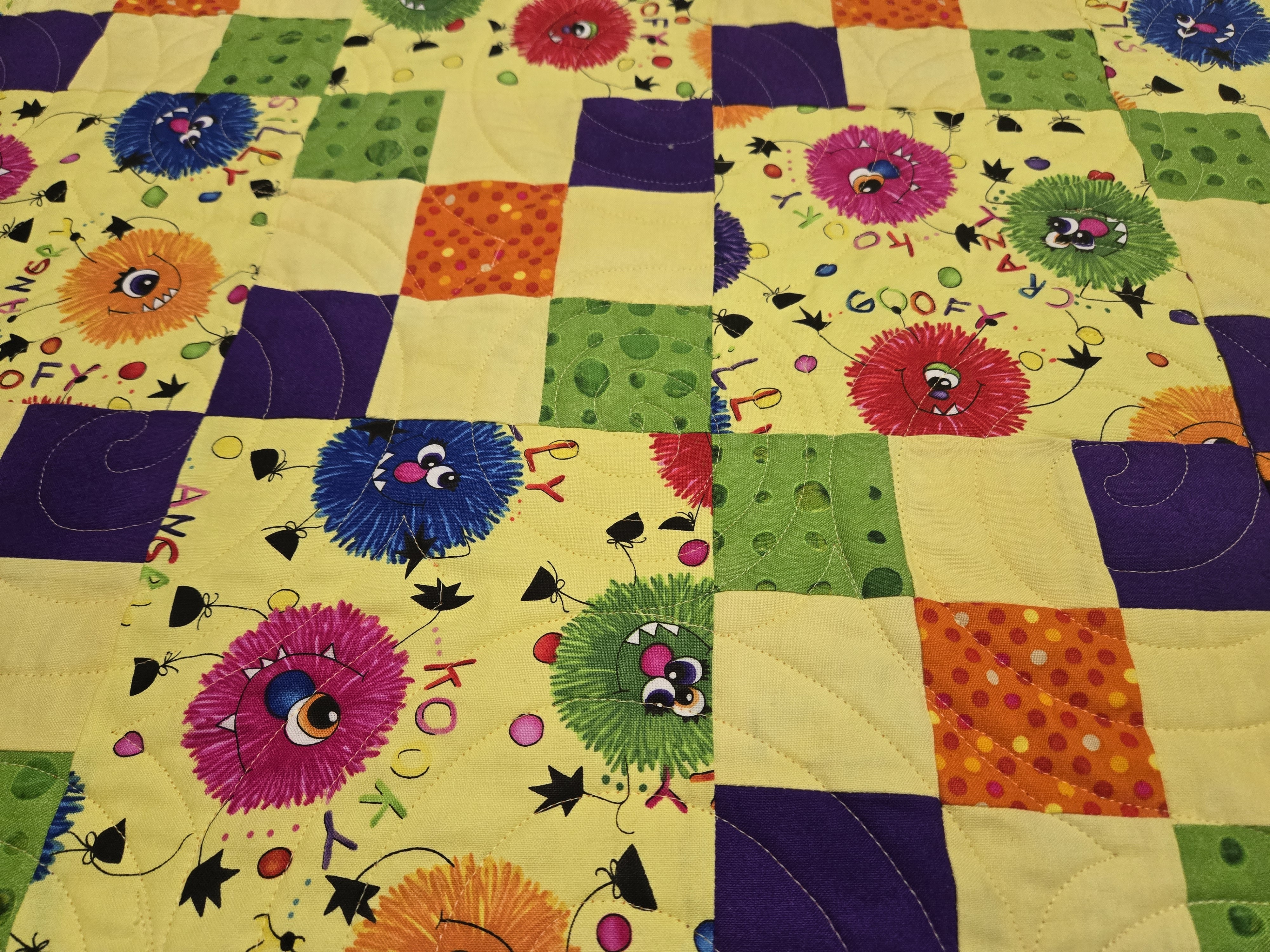 Puffballs with emotions quilt
