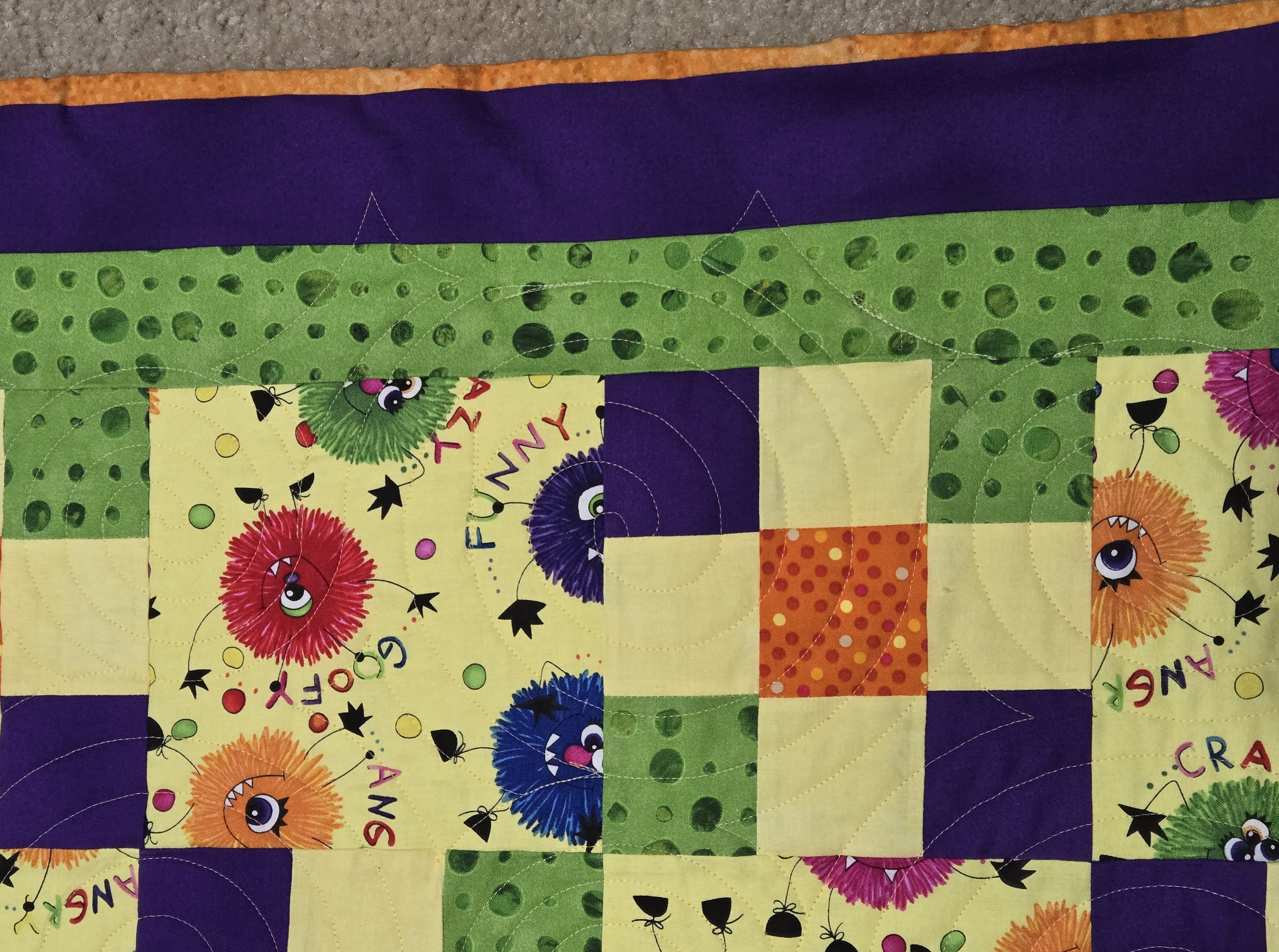 Puffballs with emotions quilt