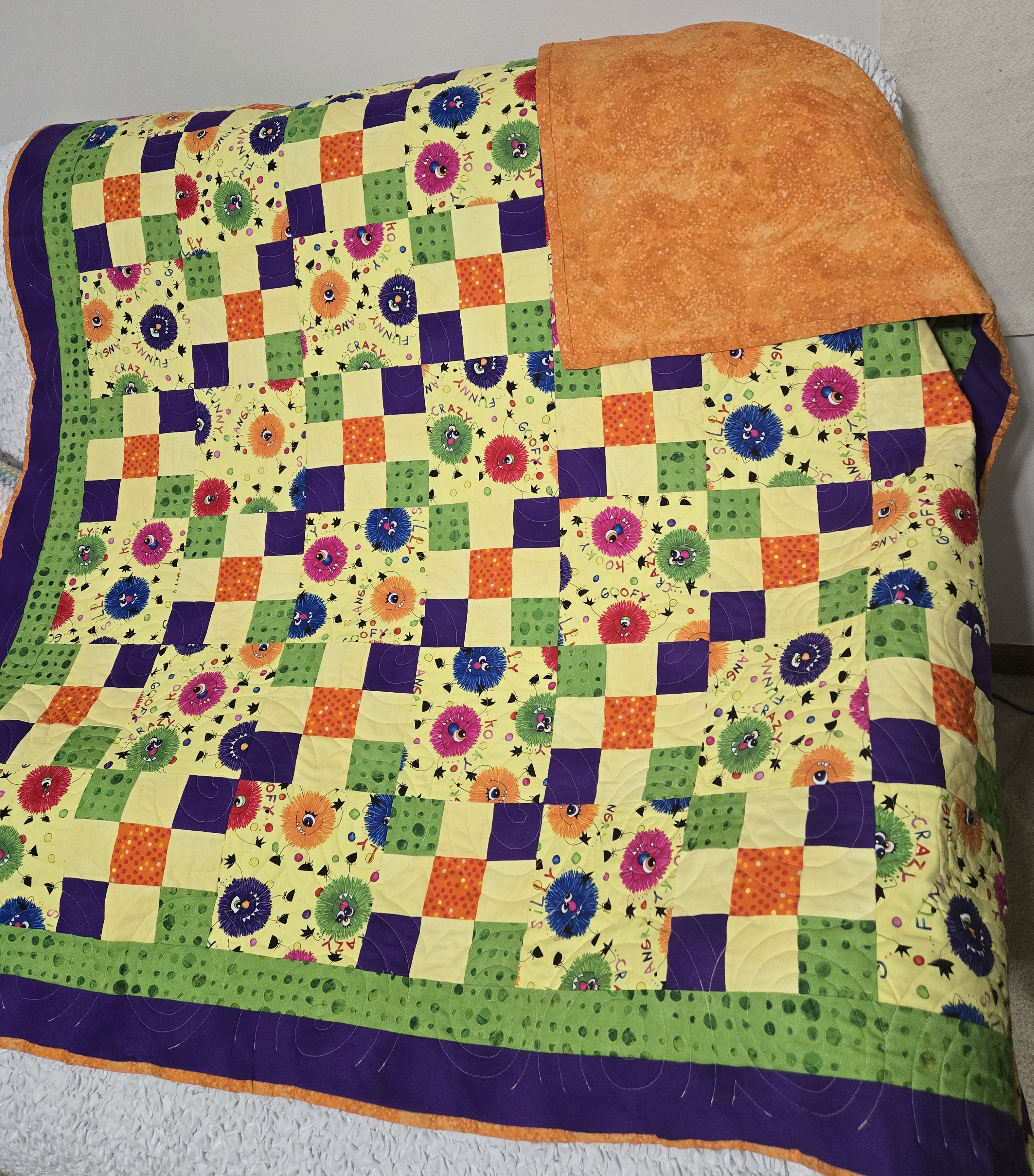 Puffballs with emotions quilt