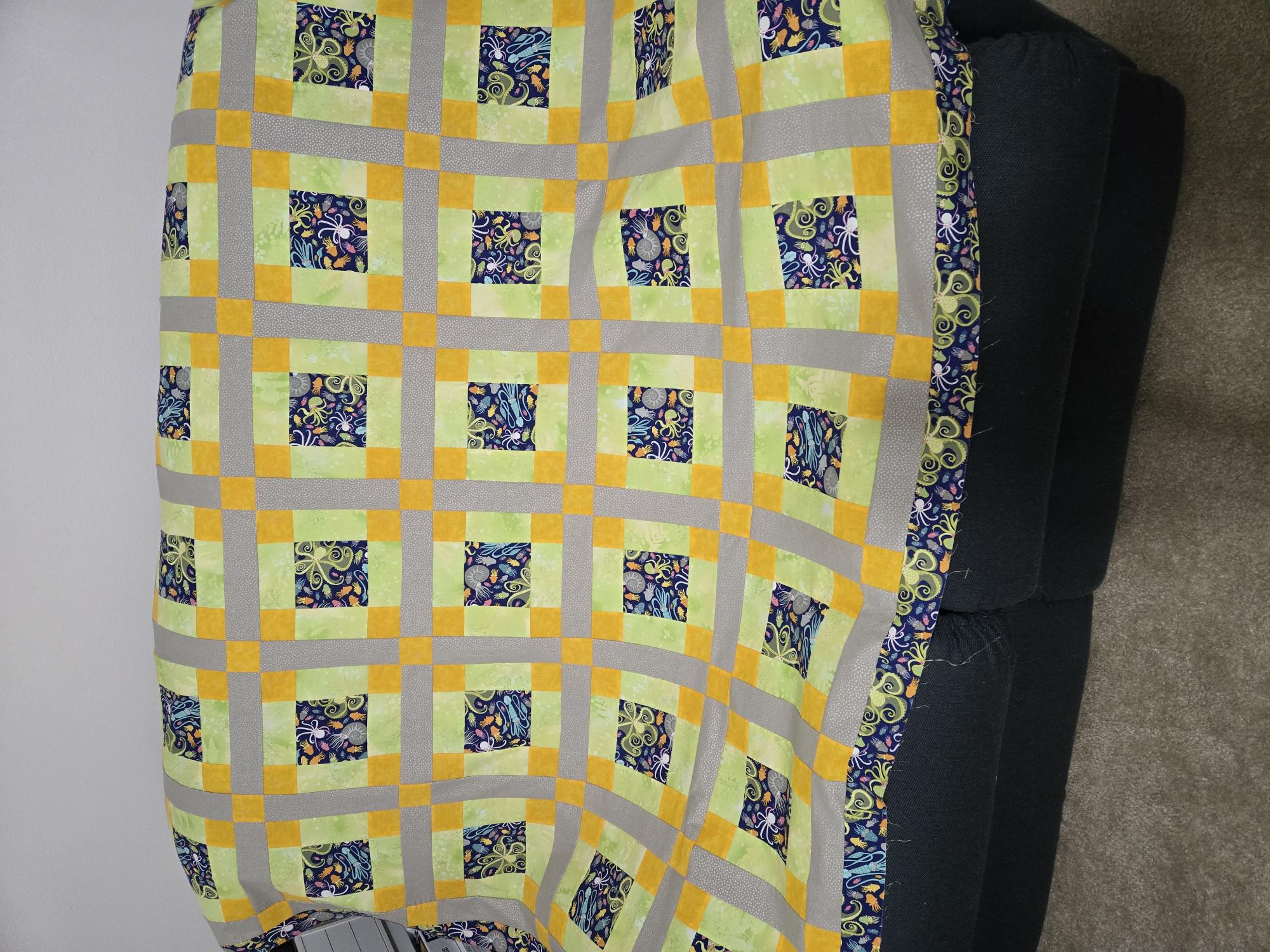 Octopus and squid quilt quilt